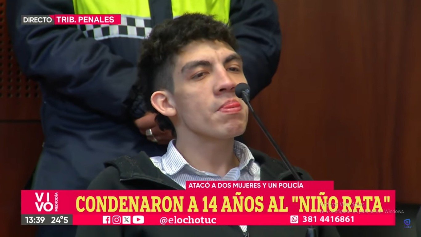 “El Niño Rata” de Tucumán estará 14 años preso tras asaltar brutalmente a dos mujeres y balear a un policía