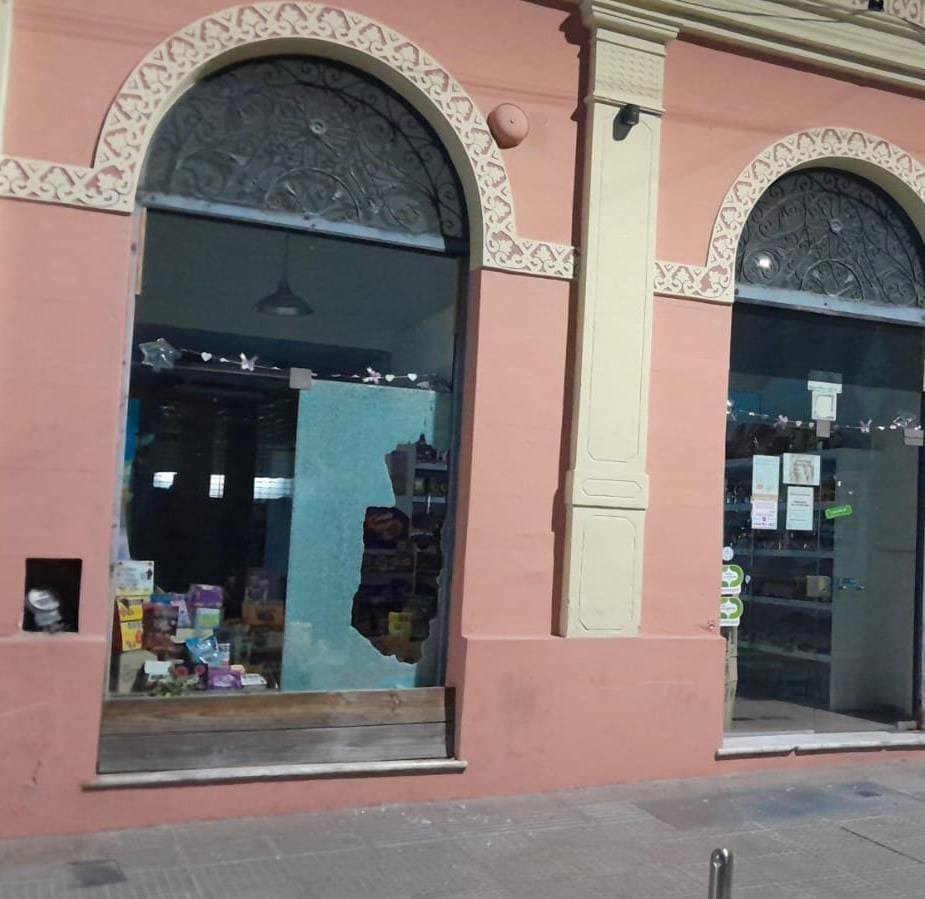 Los “revienta vidrieras” atacaron un kiosco en el centro