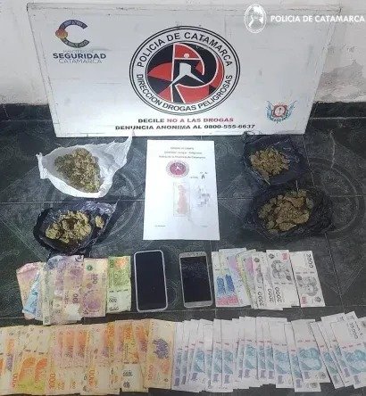 Secuestraron marihuana, dinero en efectivo y detuvieron a una mujer en Belén