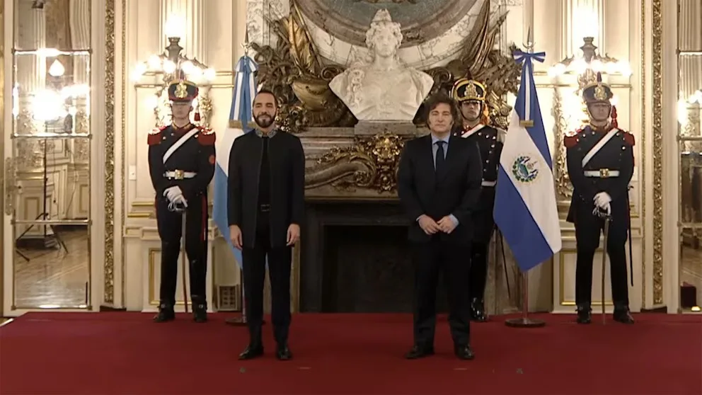 Bukele fue recibido por Milei en Casa Rosada y afirmó: “Somos grandes amigos y vamos a lograr cosas muy buenas para nuestros países”