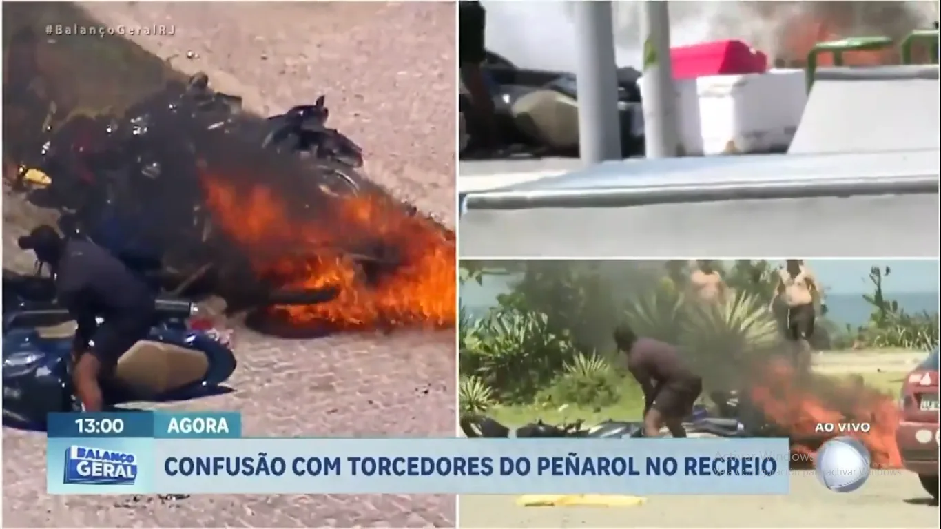 Enfrentamiento entre hinchas de Botafogo y Peñarol dejó vehículos incendiados, heridos y decenas de detenidos