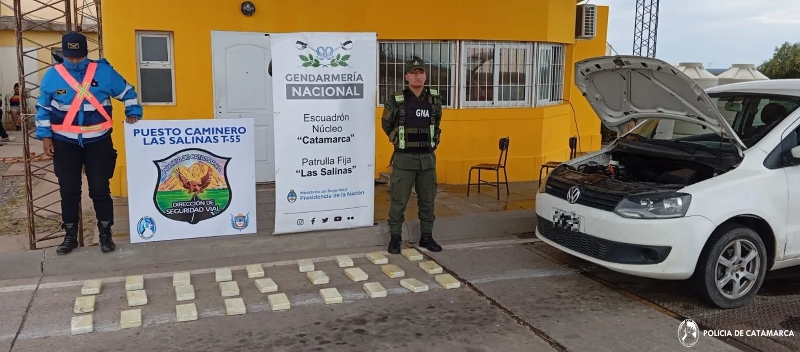 La Policía y Gendarmería secuestran 28 kilos de Cocaína en Catamarca