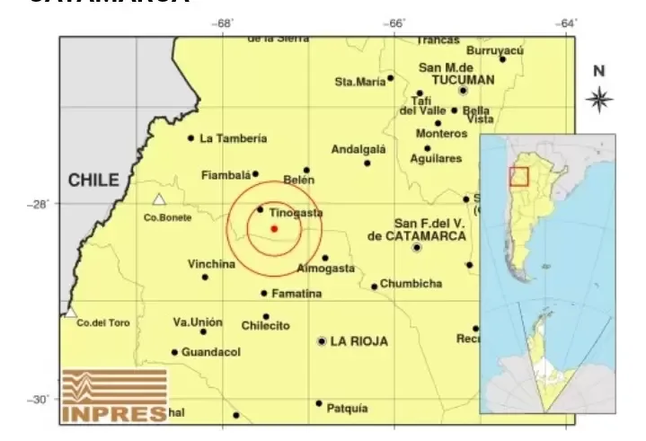 Otro temblor, más fuerte que el anterior, se sintió este martes en Catamarca