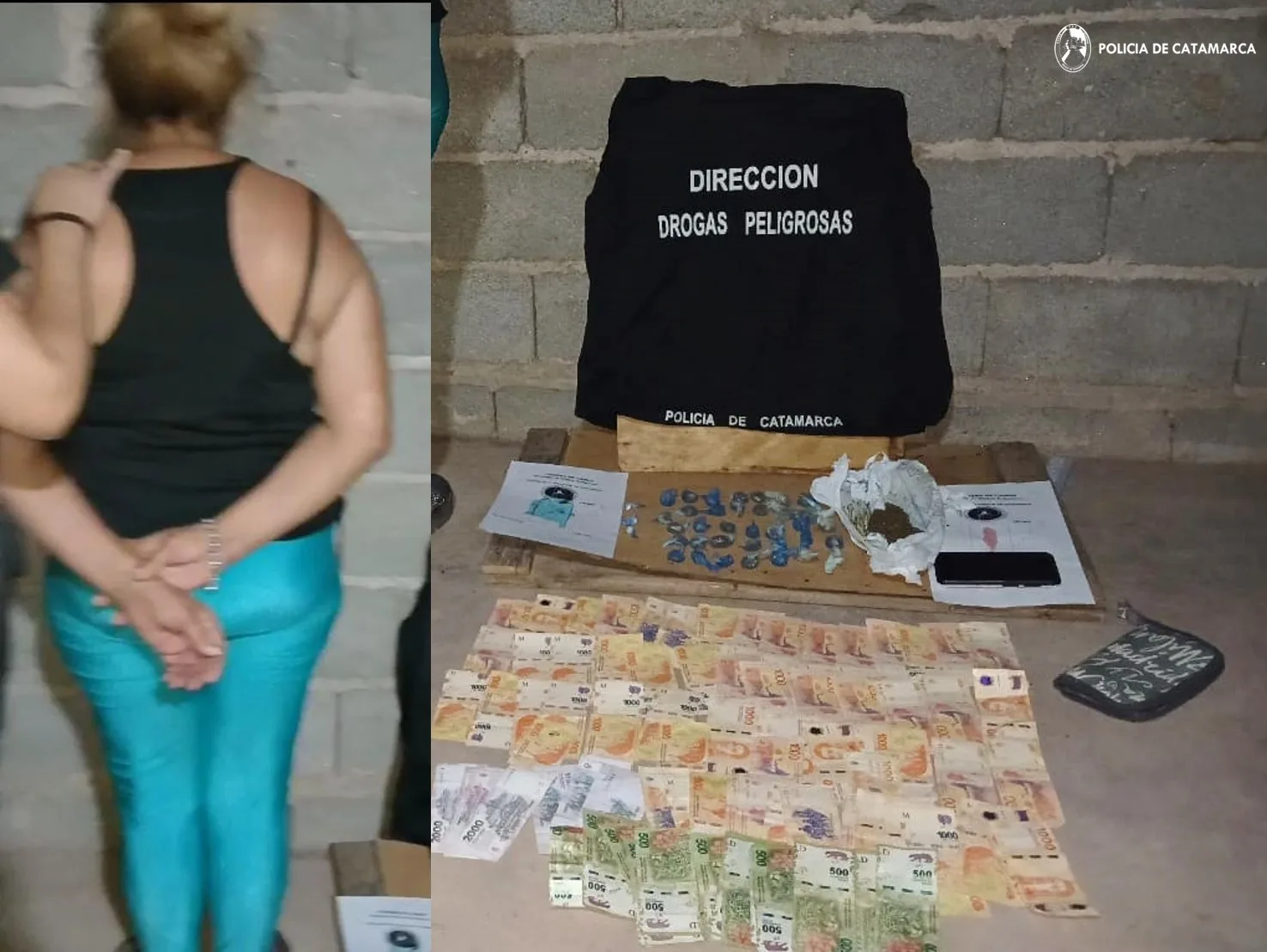 Catamarca: secuestran droga, dinero en efectivo y detienen a una mujer en La Paz