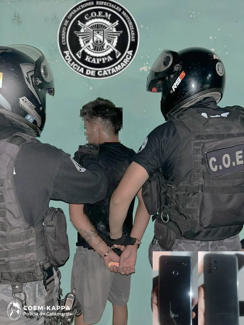 Catamarca: joven quiso robar el celular a un menor y lo detuvieron