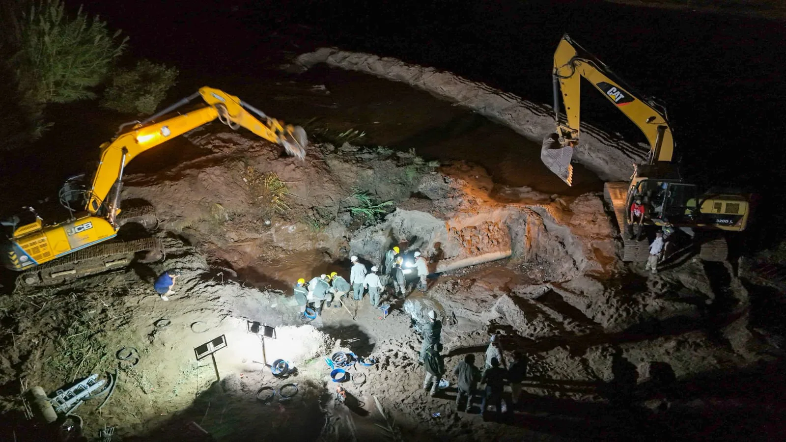Catamarca: finalizó con éxito la reparación de la cañería en el Río del Valle