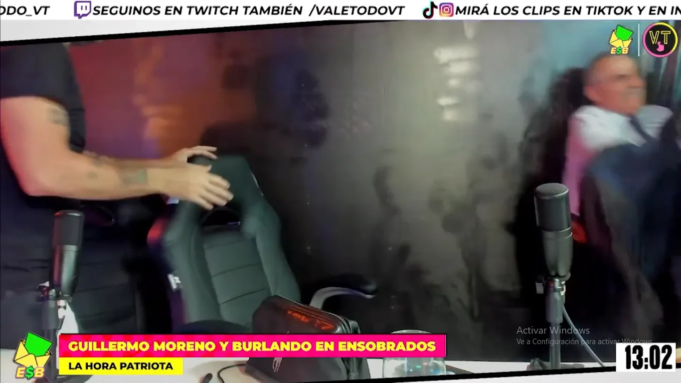 Trompadas en el pase de un streaming en el que participaban Guillermo Moreno y Eduardo Belliboni