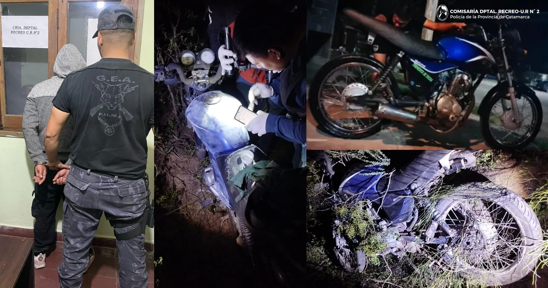 Catamarca: recuperan moto robada en Recreo y detienen a un sospechoso del ilícito