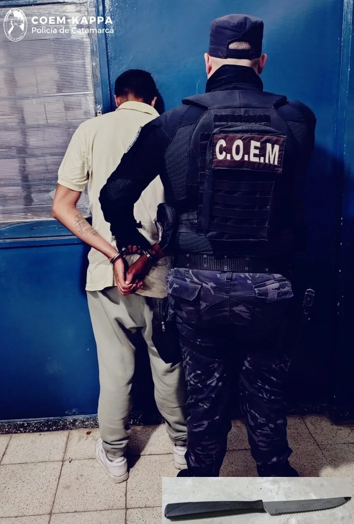Catamarca: lo denunció su propia hermana por violento, y cuando llegó la policía amenazó con un cuchillo