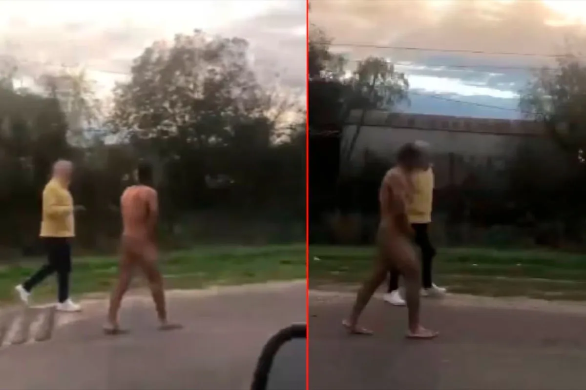 Vecinos redujeron a un ladrón, lo desnudaron y lo obligaron a caminar por una ruta