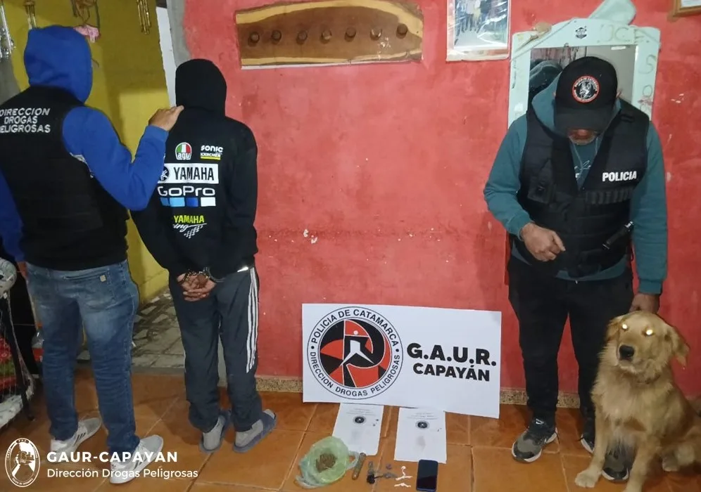 Catamarca: detienen a un joven y le secuestran cocaína y marihuana en Capayán