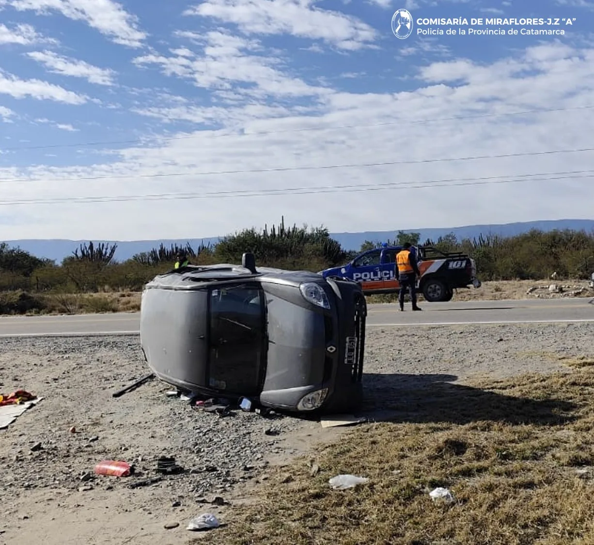 Catamarca: volcó una camioneta en Capayán, hospitalizaron a dos hombres y un niño