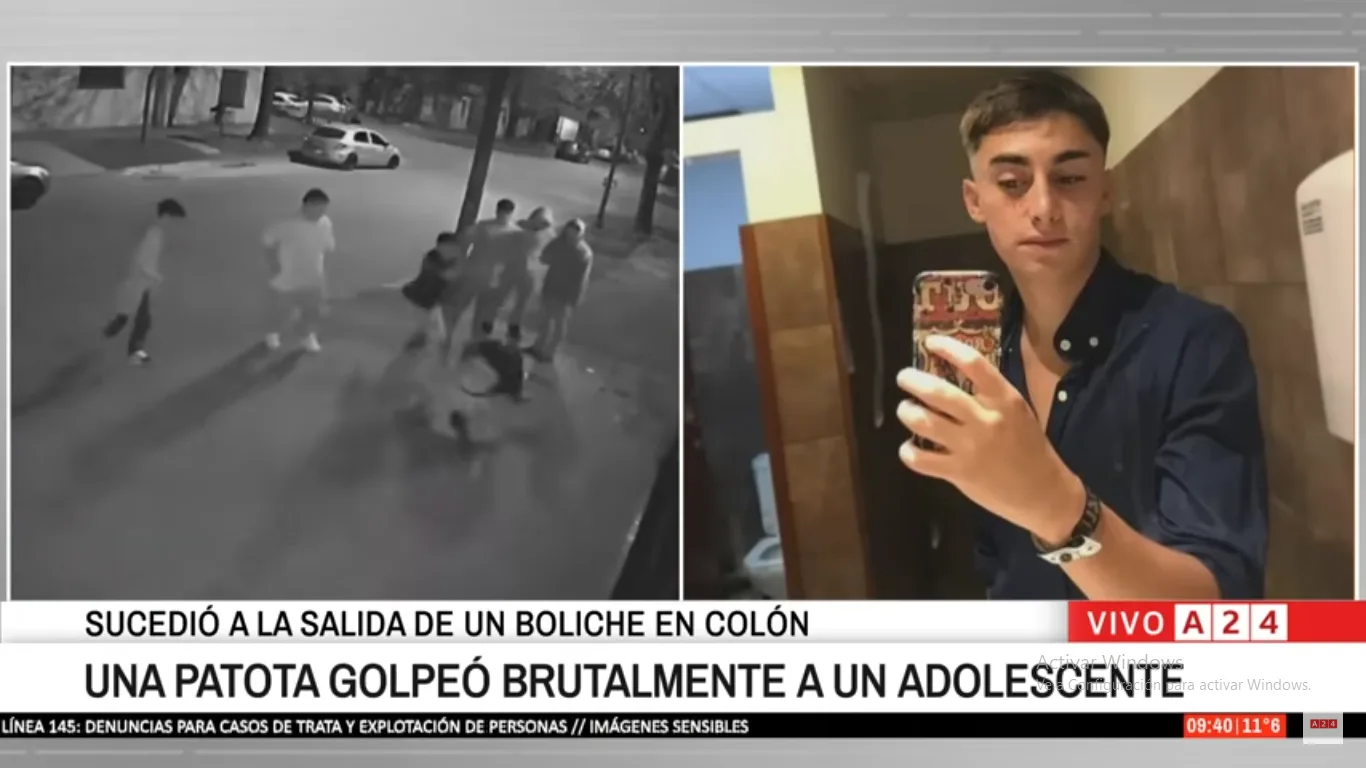 Video: brutal golpiza en patota a un adolescente, casi lo matan a la salida de un boliche