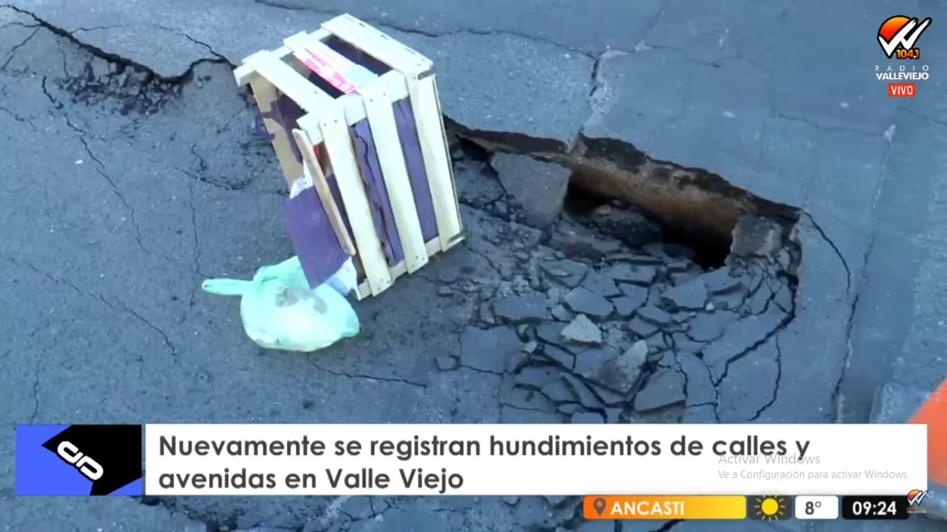 Valle Viejo, hundido: sigue el deterioro de calles y avenidas