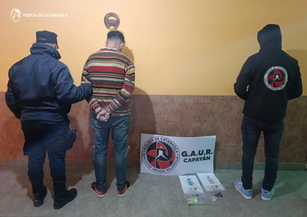 Catamarca: detuvieron a un hombre y secuestraron cocaína y marihuana en Capayán