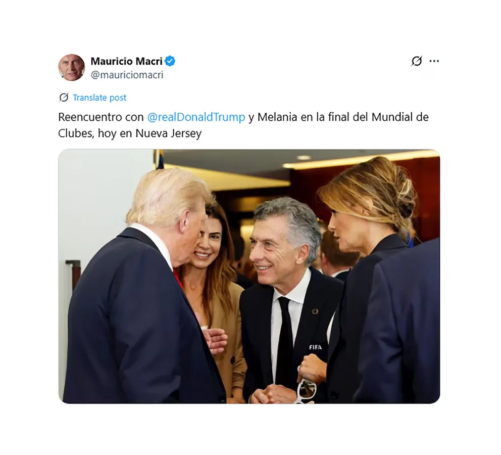 Mauricio Macri se reencontró con Donald Trump en la final del Mundial de Clubes