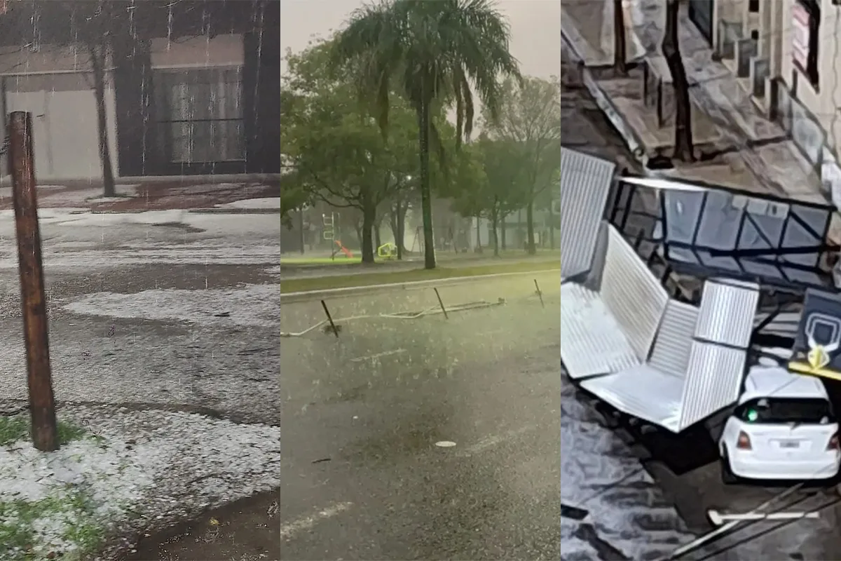 Fuerte caída de granizo en Córdoba y vientos de 60 km/h en Santa Fe