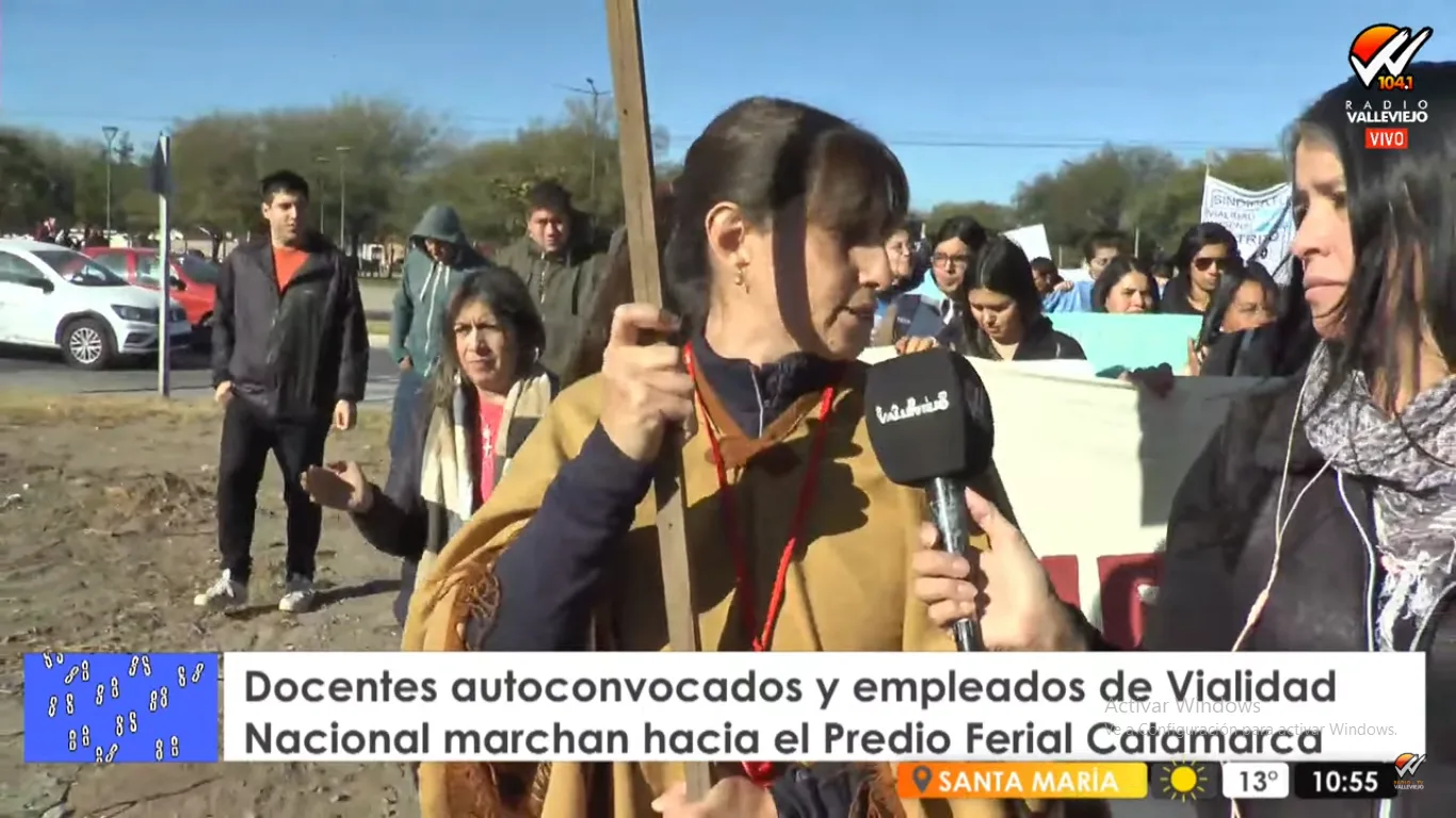 Catamarca ahora: Autoconvocados docentes y empleados de Vialidad Nacional llevan su protesta al Poncho