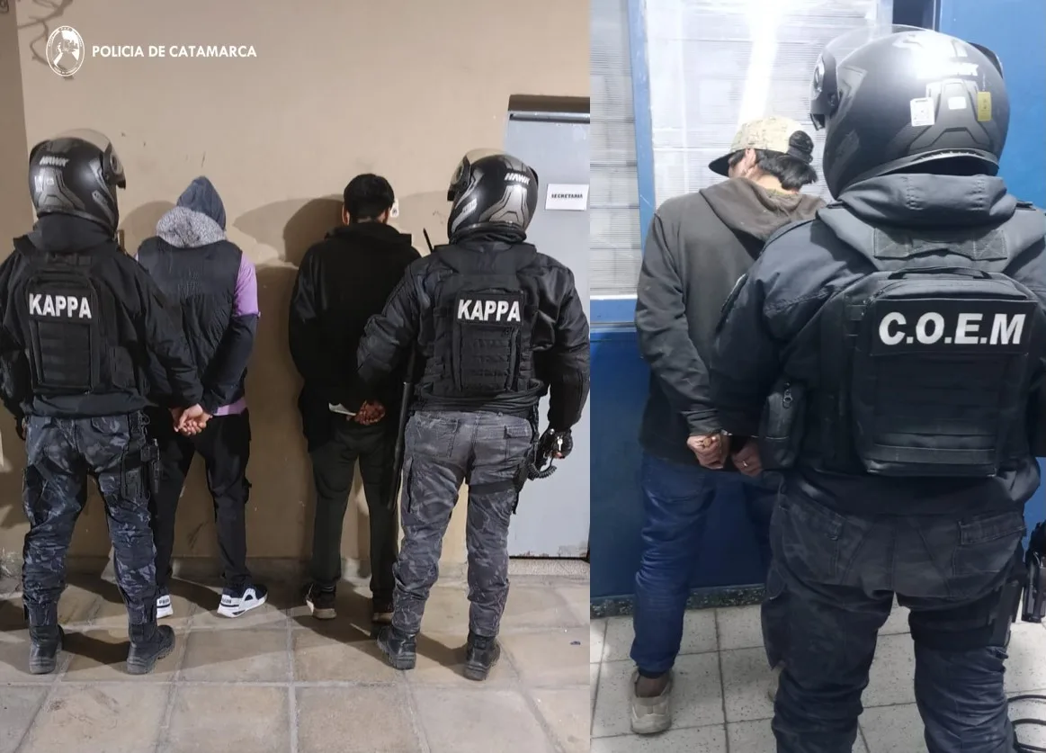 Catamarca: siete personas fueron arrestadas en distintos operativos, entre ellas, el infaltable joven De Cicco