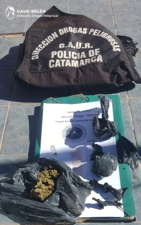 Catamarca: detienen a un joven de 20 años con marihuana en Belén