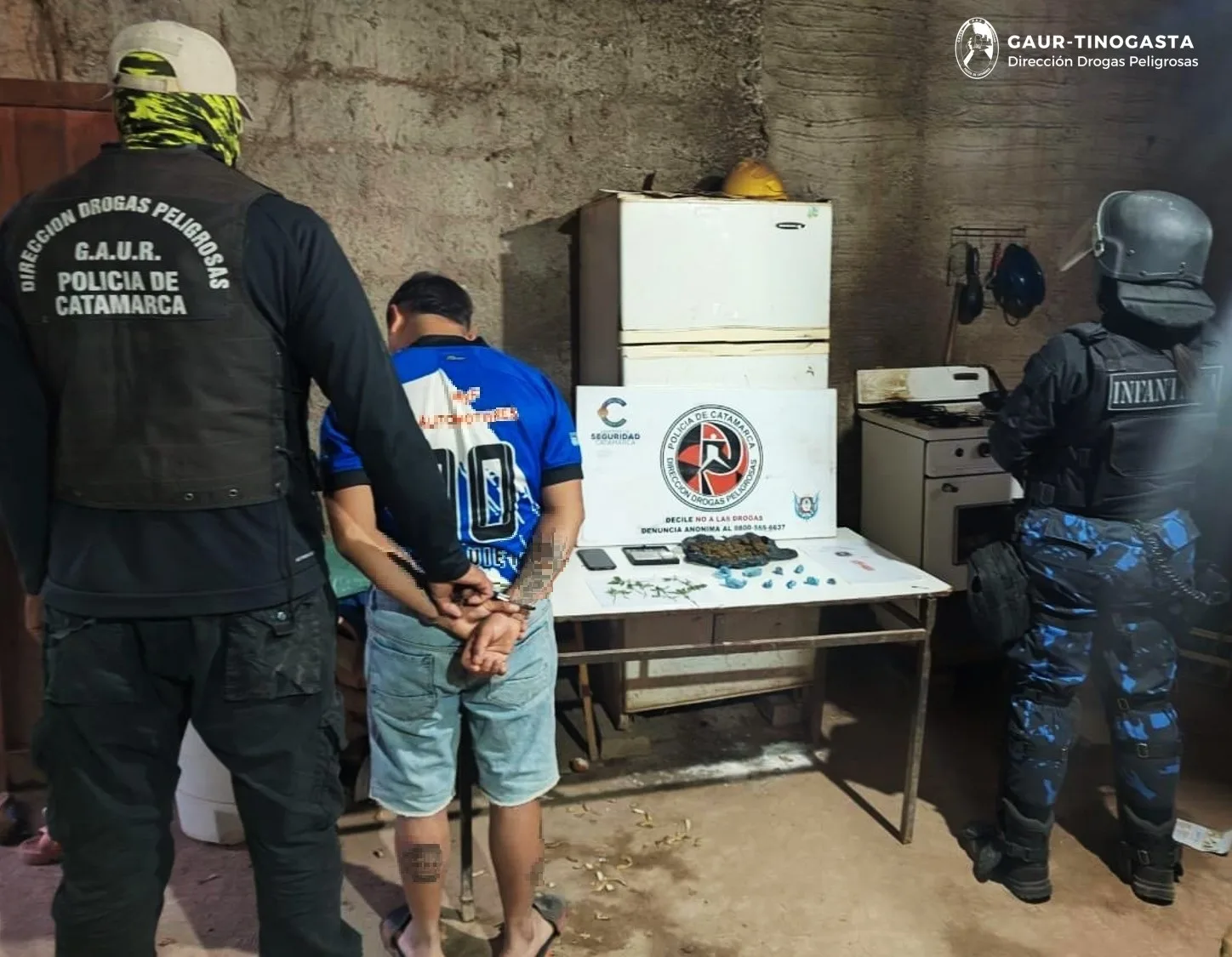 Catamarca: detienen a un joven en Tinogasta y le secuestran marihuana