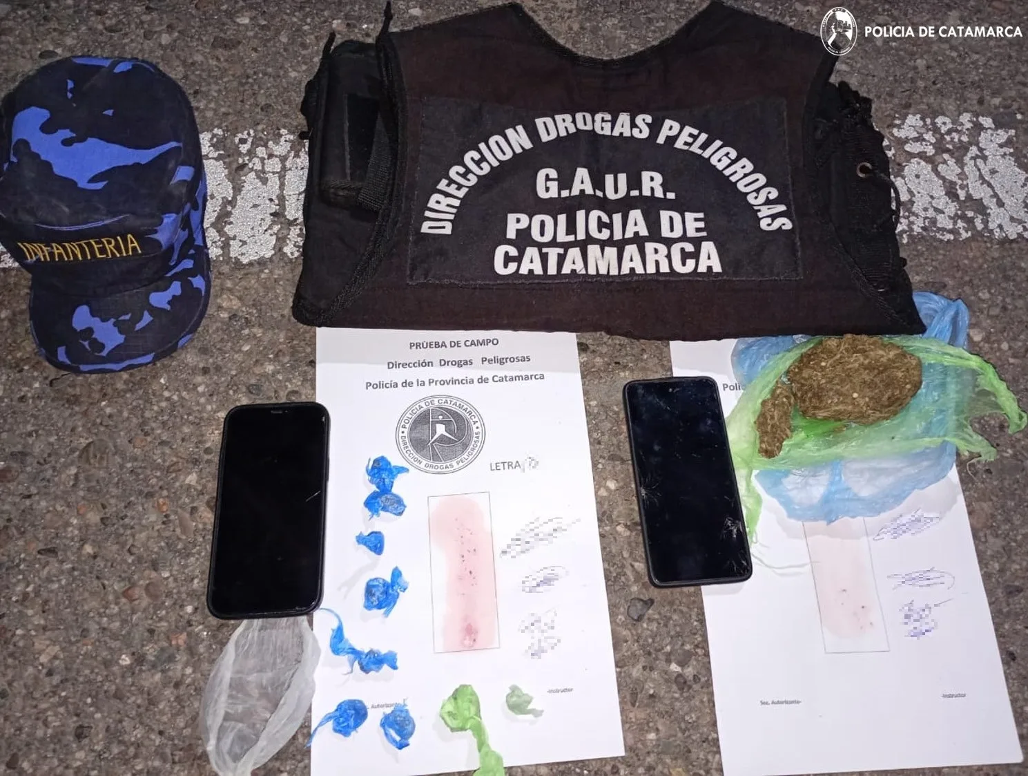 Catamarca: cuatro detenidos por tenencia de cocaína y marihuana