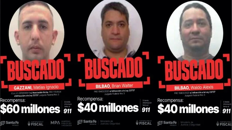 Cuáles son los diez delincuentes más buscados por los que Santa Fe ofrece 300 millones de pesos de recompensa