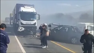 Catamarca: múltiple choque en Ruta 38 por humo de un incendio y una mujer resultó gravemente herida