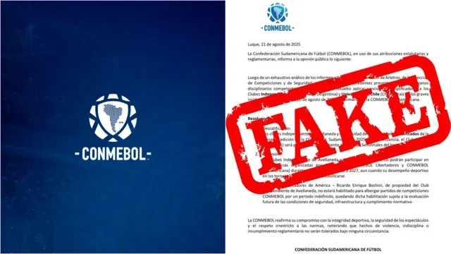 Conmebol desmintió el comunicado con duras sanciones para Independiente y la U. de Chile