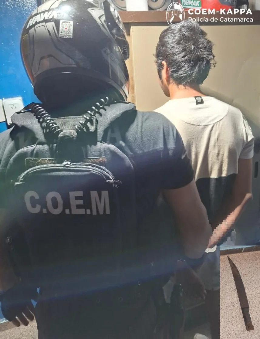 Catamarca: detienen a un joven por atacar a policías con un machete