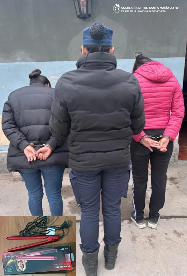 Catamarca: detienen a dos mujeres en Santa María por robo en un local comercial