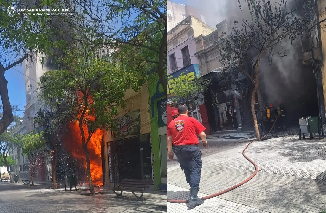 Esta es la información oficial de la Policía de Catamarca sobre el  voraz incendio en un local comercial del centro de la Capital