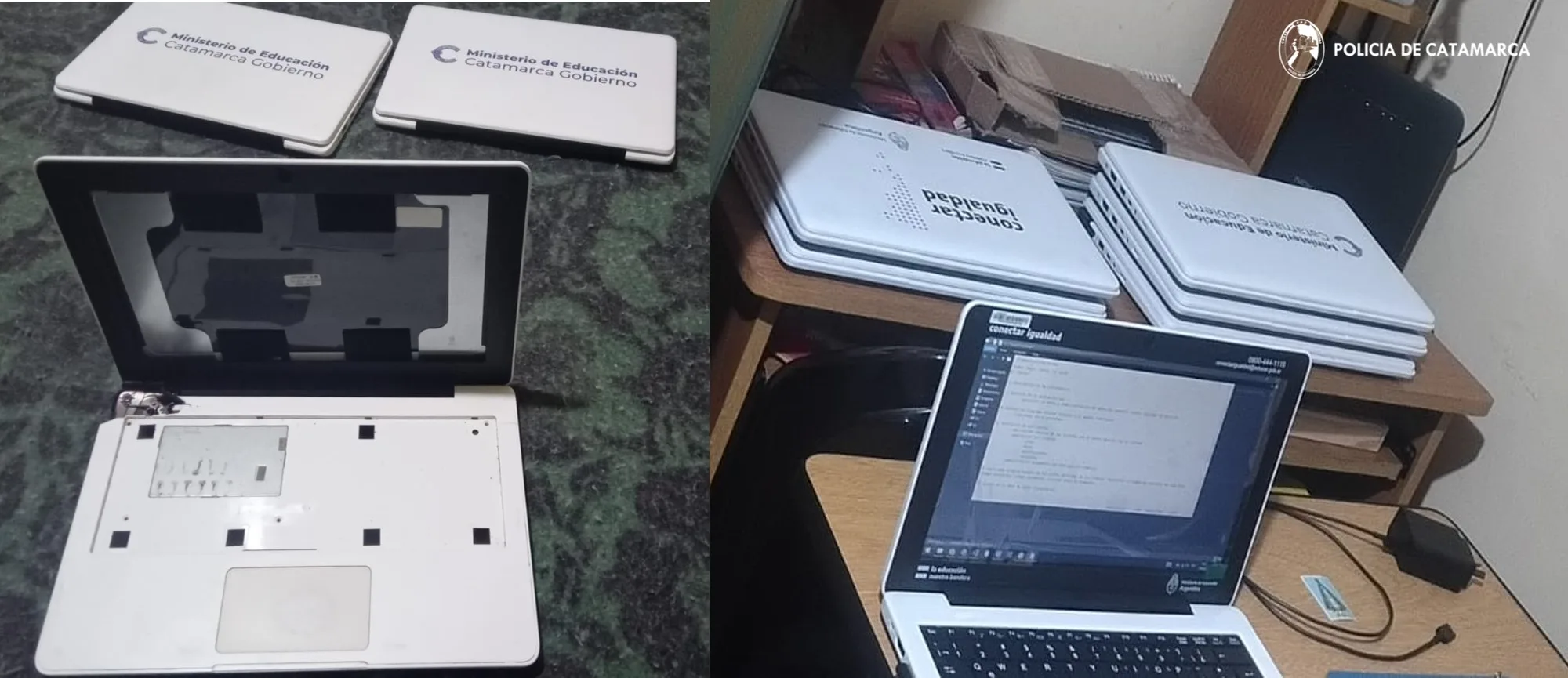 La información oficial de la Policía de Catamarca sobre recuperación de varias notebook sustraídas de el Colegio Nacional
