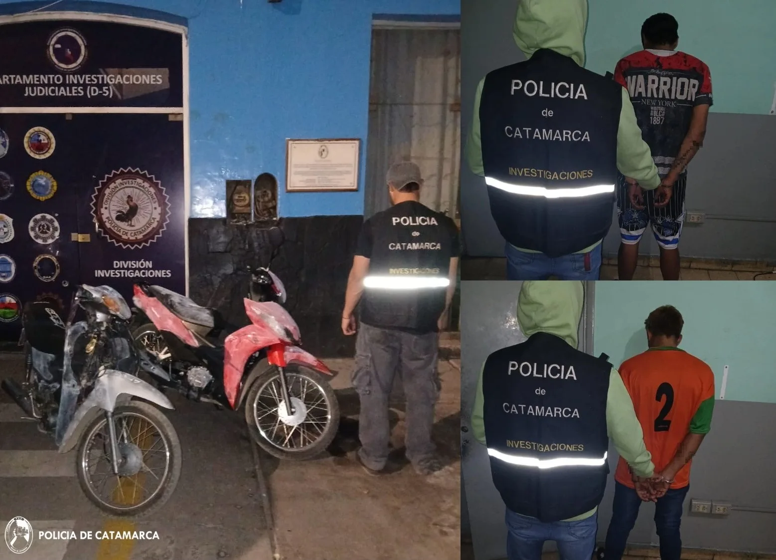 Policías de Catamarca recuperaron una moto, secuestraron otra y aprehendieron a los supuestos autores del robo
