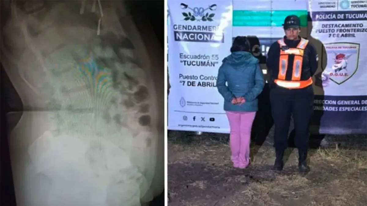 Una joven que había ingerido 90 cápsulas de cocaína fue detenida durante un control en Tucumán