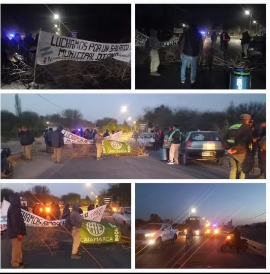 Catamarca: por manifestación de trabajadores municipales, tránsito restringido en RN 40, a la altura de La Loma, Santa María