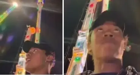Video: murió al instante al posar muy cerca del juego mecánico “el martillo”