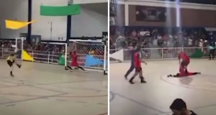Video: murió un arquero después de atajar un penal en un torneo de futsal