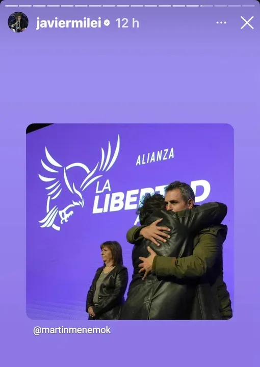 En medio de la polémica por el saludo, Javier Milei compartió en redes una foto con Martín Menem