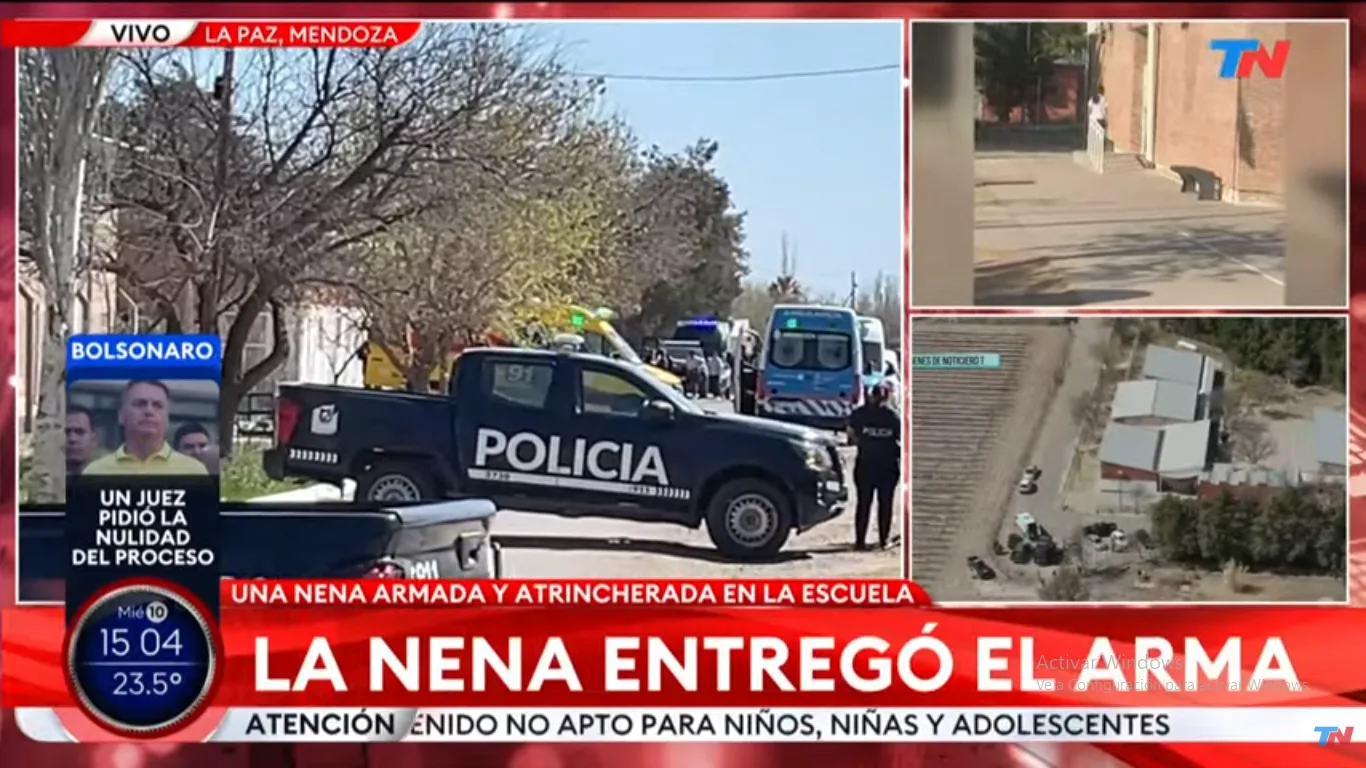 La alumna que fue armada y disparó en una escuela de Mendoza, luego de 5 horas entregó el arma