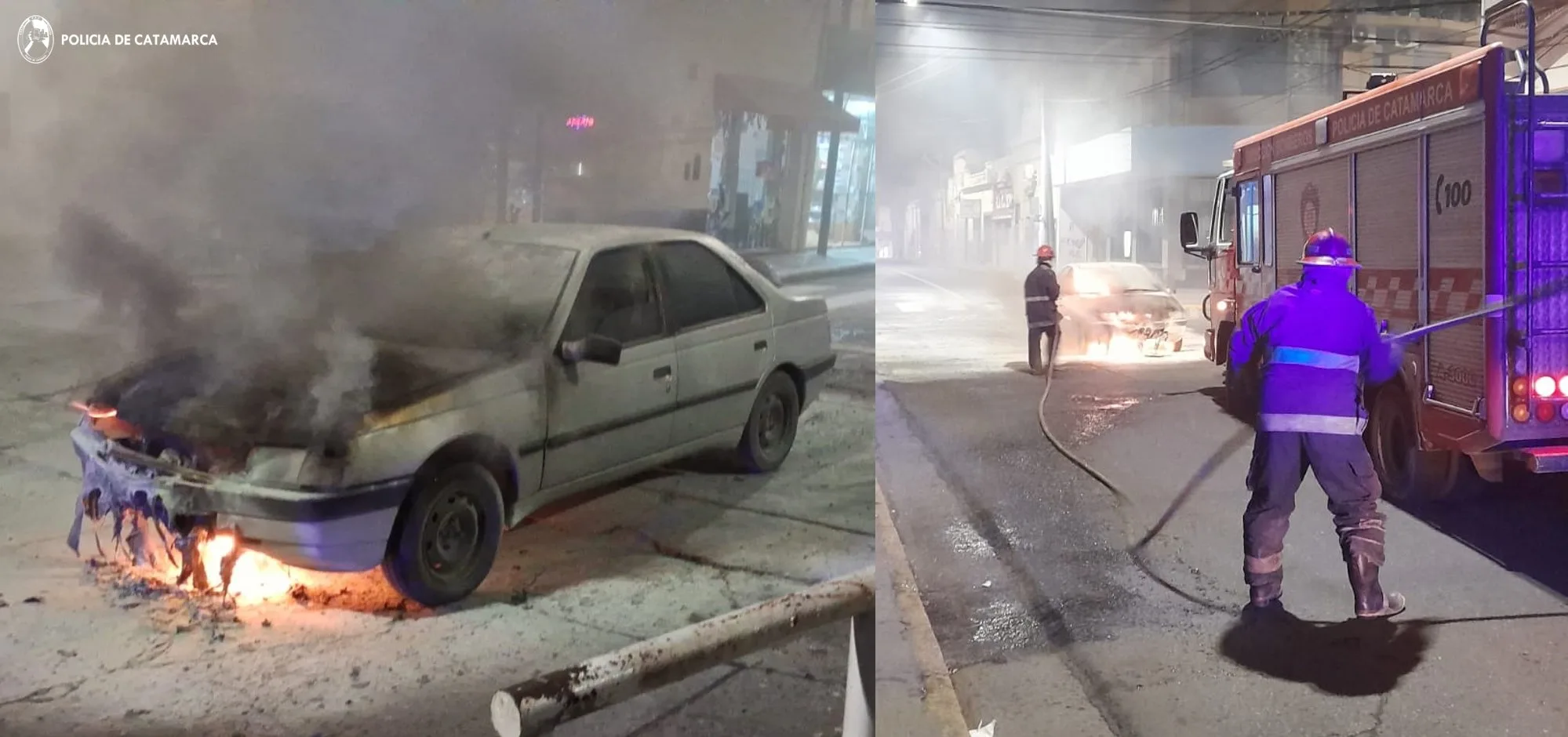 Se incendió un automóvil en el centro de la Capital de Catamarca
