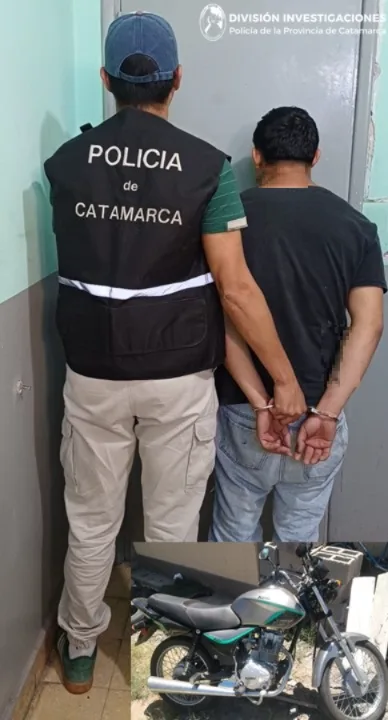 Catamarca: policías recuperaron una moto robada, secuestraron marihuana y aprehendieron a un joven presunto autor del hecho