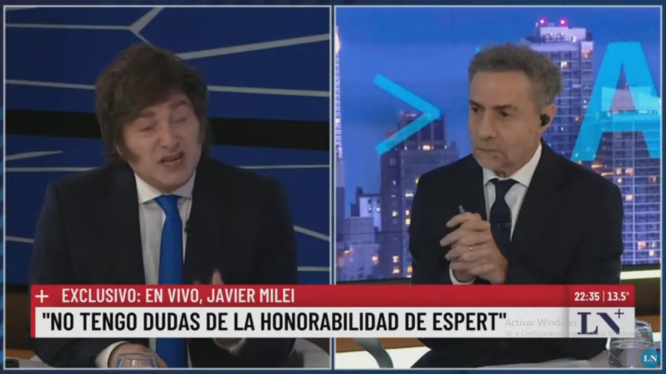Milei defendió a Espert nuevamente, luego de respaldarlo en redes sociales: “No tengo dudas de la honorabilidad del Profe”