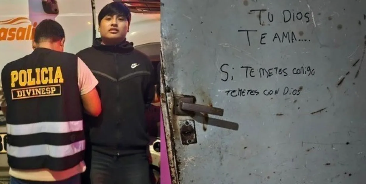 “Si te metés conmigo, te metés con Dios”, la sugestiva frase de “Pequeño J” en la puerta de la casa de su novia