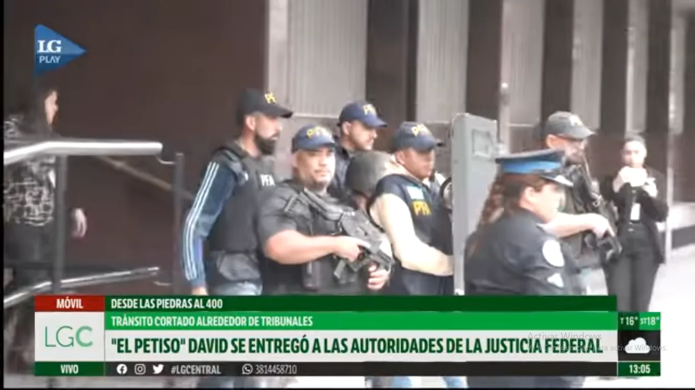 El “Petiso” David se entregó ante la Justicia Federal luego de que ofrecieran una recompensa por él