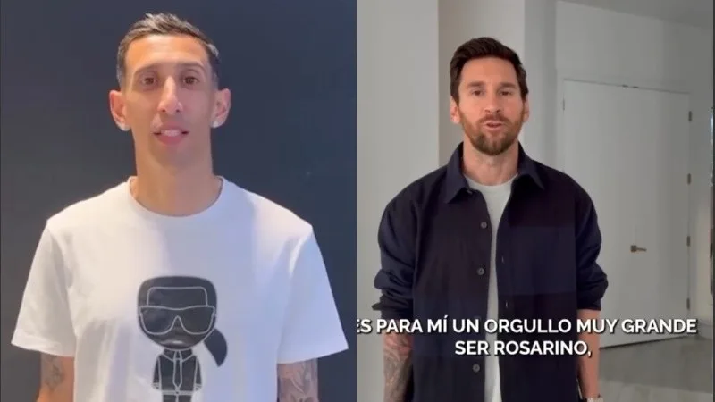 Video: “Es un orgullo muy grande ser rosarino”: el saludo de Lionel Messi y Ángel Di María por los 300 años de la ciudad