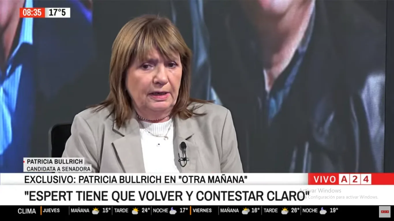 Bullrich exigió que Espert “vuelva a los medios y conteste claro” sobre su vínculo con Fred Machado