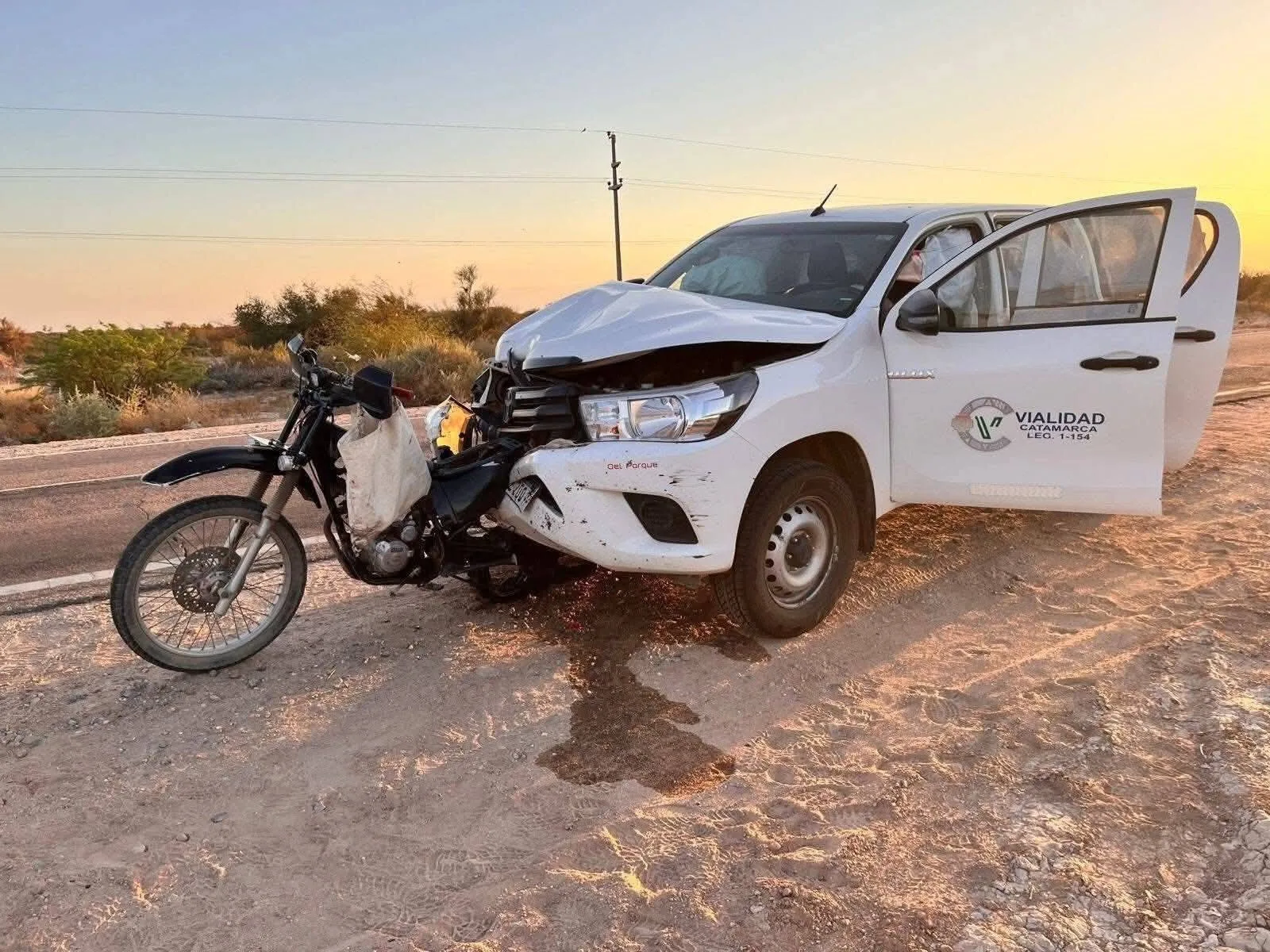 Así fue el impacto fatal de la camioneta de Vialidad de Catamarca contra una moto en La Rioja