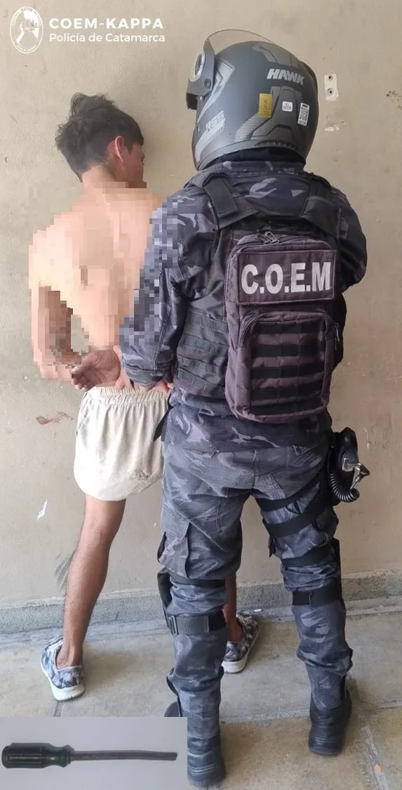 Catamarca: detienen a un joven que quiso asesinar a un hombre utilizando un destornillador